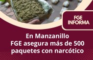 En ManzanilloFGE asegura más de 500 paquetes con narcótico