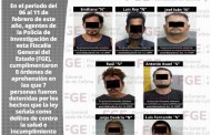 FGE: 7 masculinos son detenidos mediante órdenes de aprehensión