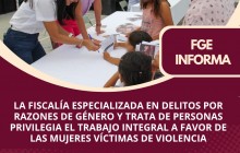 La Fiscalía Especializada en Delitos por Razones de Género y Trata de Personas trabaja en la procuración de justicia garantizando el respeto a los derechos de mujeres, niñas, niños y adolescentes