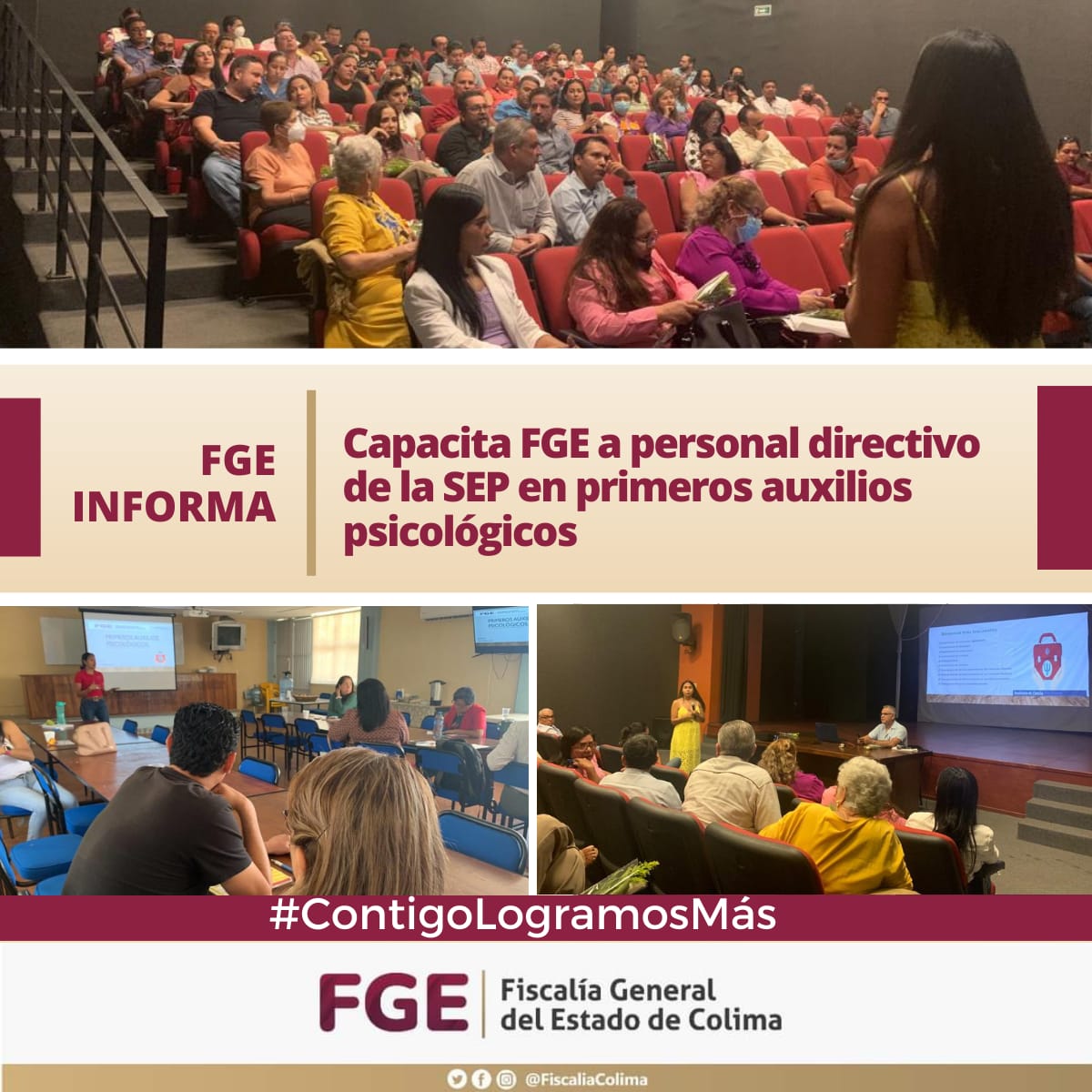 Capacita FGE a personal directivo de la SEP<br>en primeros auxilios psicológicos