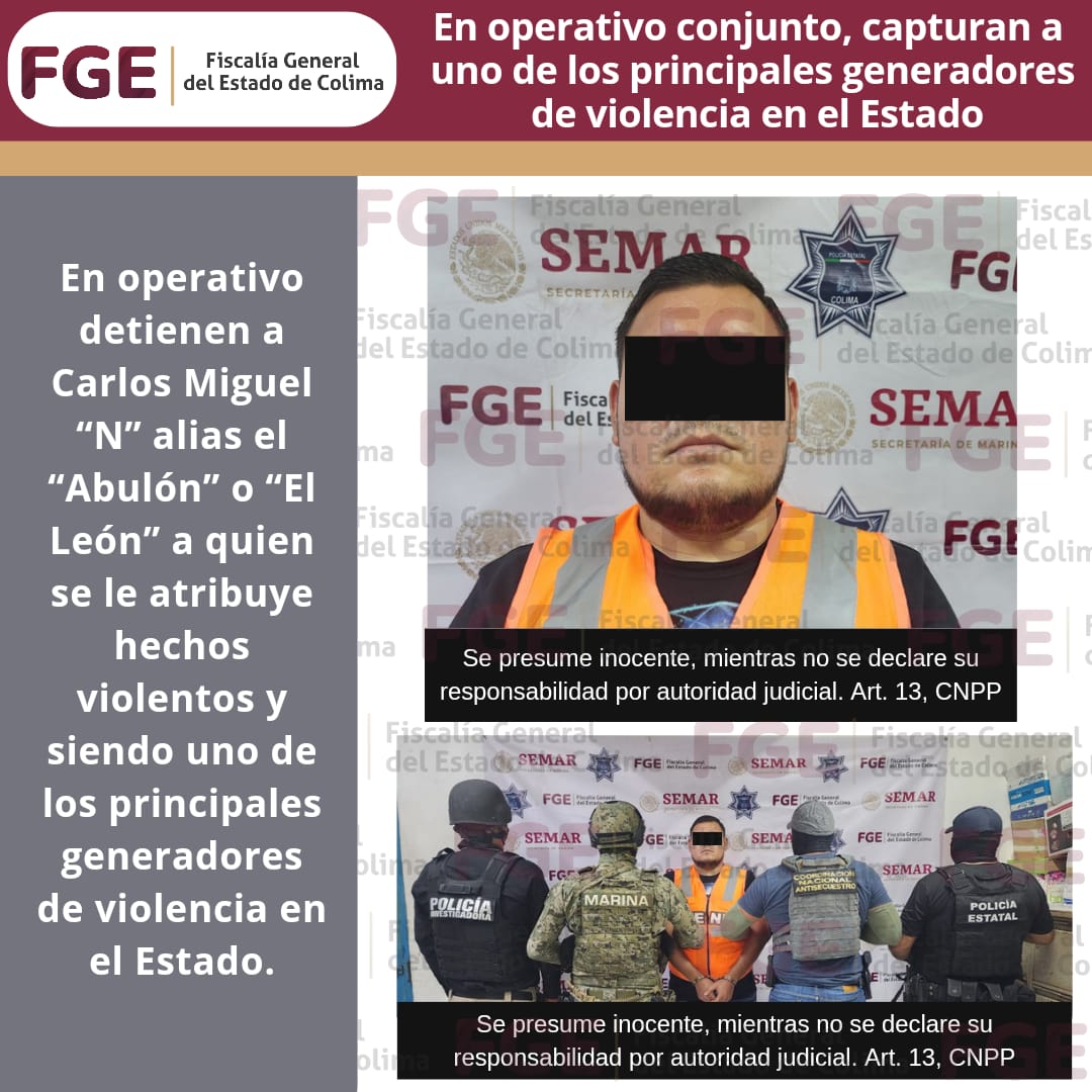 En operativo conjunto,<br>capturan a uno de los principales generadores de violencia en el Estado