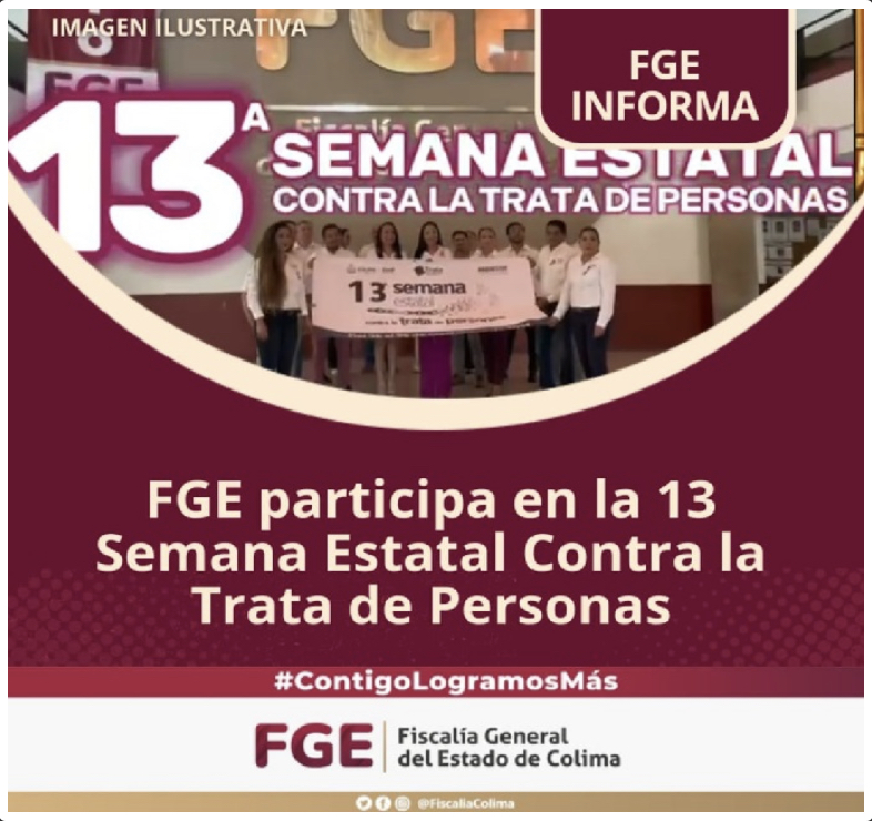 FGE participa en la 13 Semana Estatal Contra la Trata de Personas